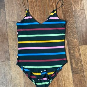 Gaze striped tank bodysuit, XS